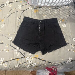 PacSun Black Distressed Jean Shorts